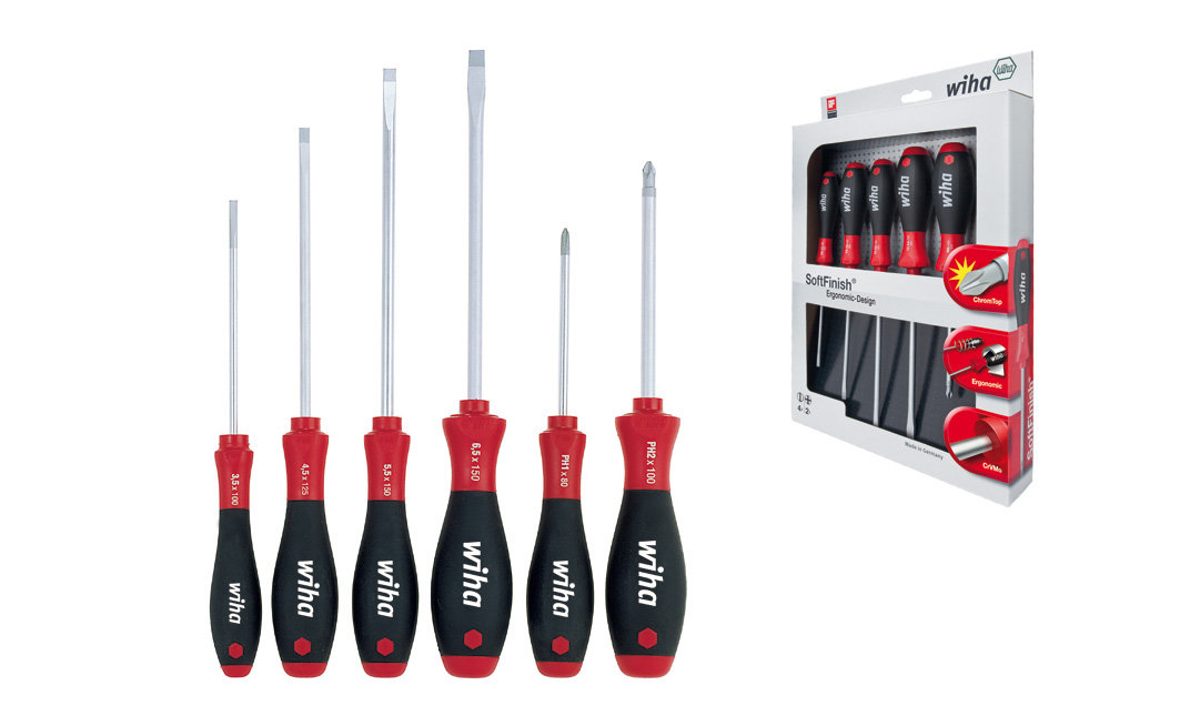 Wiha SoftFinish® Komplet odvijača ravni/krstasti PH, 6 kom. (302 HK6 SO)